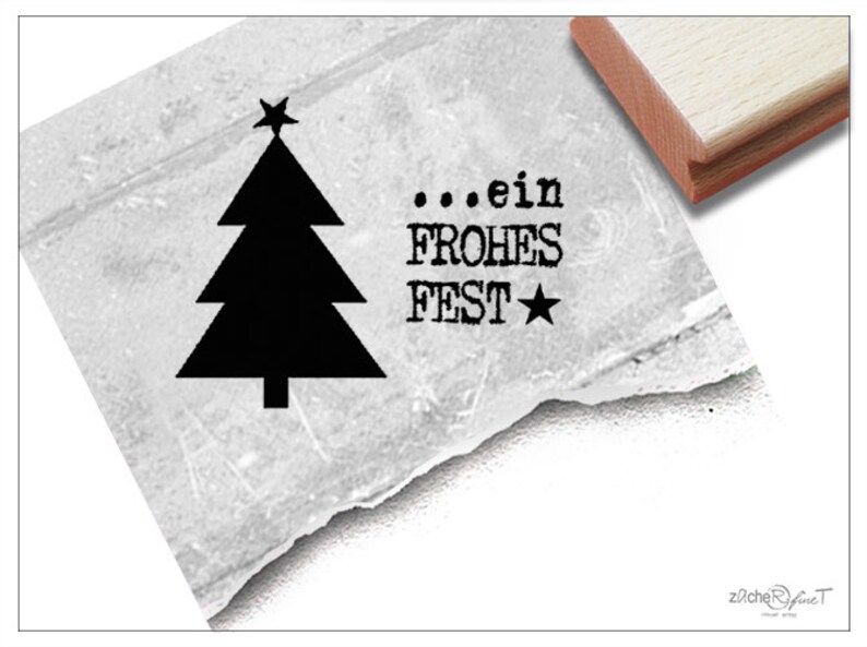 Stempel-Set Weihnachtsstempel TANNENBAUM mit Stern & ...ein FROHES FEST Weihnachten, Karten, Geschenkanhänger, Geschenk, Weihnachtsdeko Bild 1