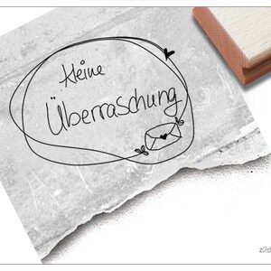 Stempel LITTLE SURPRISE handschrift - tekststempel voor felicitaties, verjaardag, Valentijnsdag, kaarten, brieven, cadeaukaartjes, cadeau