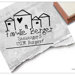 Timbro indirizzo personalizzato FAMILIENHAUS I - timbro indirizzo, timbro famiglia, timbro in legno o timbro automatico personalizzato, regalo