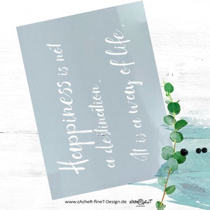 Vielseitige Schablone - Way of Life - Wandschablone für Textilgestaltung, Malerei, Backen und Hobby, wieder verwendbar - DIN A6 bis DIN A3 -