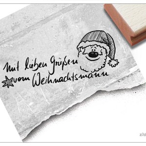 Timbre Timbre de Noël - Cordialement du Père Noël - Tampon texte pour Noël, cartes, étiquettes cadeaux, décorations de Noël