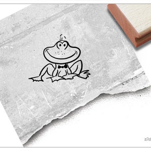 Stempel Frosch - Tierstempel Motivstempel Frog - Froschstempel für Kita, Kinderzimmer und Schule, Basteln, Geschenk für Kinder, Scrapbook