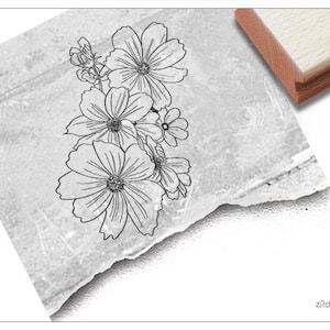 Sello con motivo de flores margaritas - sello de imagen para tarjetas, decoraciones de mesa, álbumes de recortes, revistas de arte, arte y decoración, regalo de cumpleaños