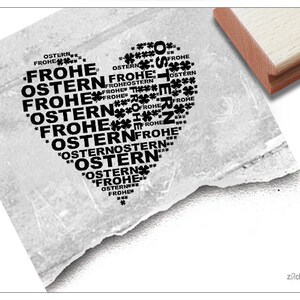 Timbro Timbro pasquale BUONA PASQUA come cuore - timbro con testo per Pasqua, affettuosi auguri di Pasqua, cartoline, etichette regalo, regali, decorazioni pasquali
