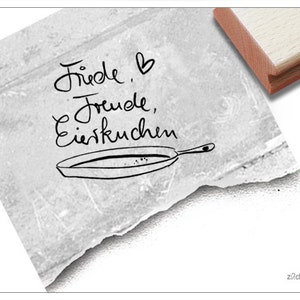 Tampon paix, joie, crêpes - tampon texte avec dicton pour cartes, étiquettes cadeaux, dicton, bricolage et décoration, cadeau, scrapbooking