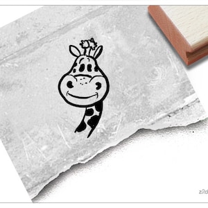 Stempel Tierstempel Giraffe - Kinderstempel, Giraffenkopf, Afrika - Geschenk für Kinder, Geburtstag, Basteln, Kita, Kinderzimmer und Schule