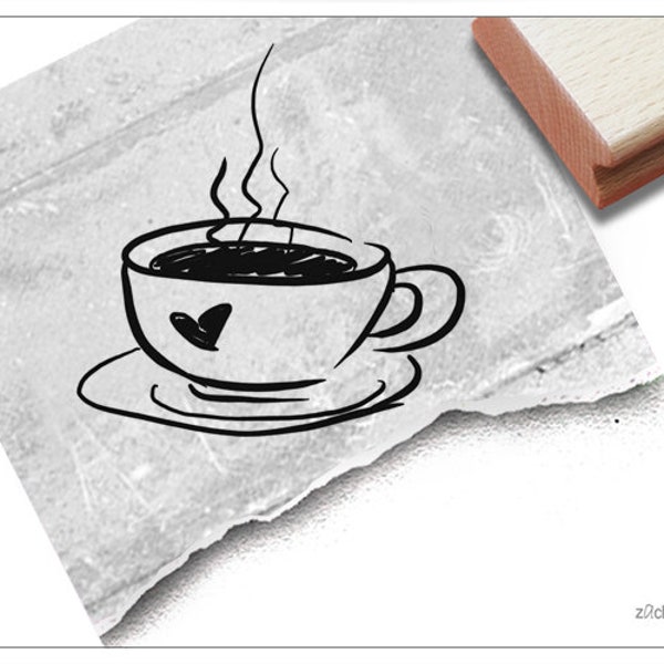 Stempel Motivstempel KAFFEETASSE - Bildstempel für Karten, Servietten, Tischdeko, Scrapbook, Geschenk für Kollegin im Büro, Kaffeepause