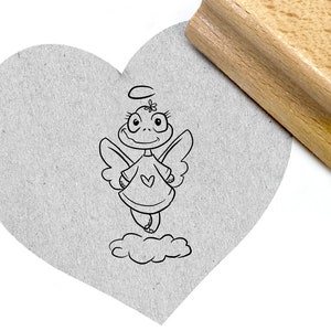 Stempel Motivstempel Engel Schutzengel Schildkröte mit Herz - Kinderstempel Kita, Kinderzimmer, Basteln, Deko, Geschenk Kinder, Geburt Taufe