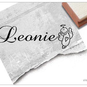 Individueller Namensstempel ENGEL, Kinderstempel personalisiert mit Namen, Holzstempel o. Automatikstempel, Geschenk für Kinder Geburt Taufe