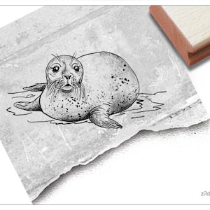 Sello - Sello con motivo de animal - Sello de animal marino, océano - Sello para tarjetas, manualidades y decoración, scrapbook, regalo
