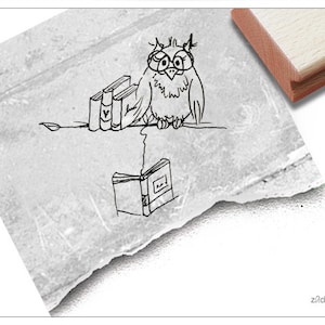 Stempel Kinderstempel - Schlaue EULE - Tierstempel / Bildstempel für Kita, Kinderzimmer und Schule, Geschenk für Kinder, Einschulung
