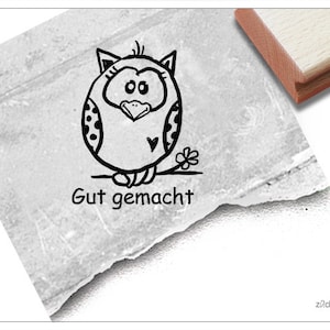 Stempel Lehrerstempel Eule I, Gut gemacht - Lob zur Motivation der Kinder, Belohnung, Belobigung, für Kita und Schule, Geschenk für Kinder