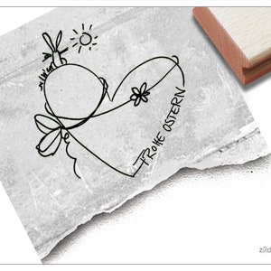 Timbro Timbro pasquale BUONA PASQUA con cuore - timbro con testo per Pasqua, per auguri di Pasqua, cartoline, etichette regalo, regali, decorazioni pasquali