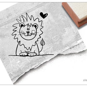 Sello animal sello león - sello infantil para guardería, habitación infantil, colegio y matrícula, manualidades y decoración, regalo para niños, álbum de recortes