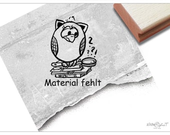 Stempel Lehrerstempel Eule I, Material fehlt - Kritik zur Motivation der Kinder, Belohnung, Belobigung, Kita und Schule, Geschenk für Kinder