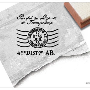 Stempel Poststempel Vintage France I, mit altem französischen Postzeichen - Textstempel für Scrapbook, Artjournal, Kunst, Deko, Shabby chic