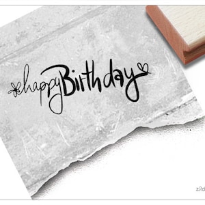 Tampon Joyeux anniversaire - tampon texte pour vœux d'anniversaire - cartes d'anniversaire et étiquettes cadeaux, artisanat et décoration, scrapbooking