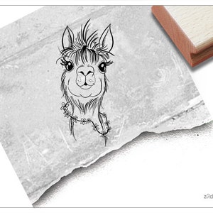 Stempel Tierstempel Alpaka - Motivstempel für Karten, Basteln und Kunst, Fotobuch, Scrapbook und Bullet Journal, Schule, Deko, Geschenk