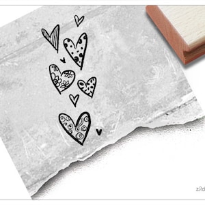Stempel Motivstempel HERZEN - Bildstempel zum Valentinstag, Hochzeit, für Karten, Einladung, Tischdeko, Gastgeschenk, Fotobuch, Scrapbook
