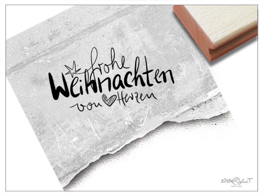 Stempel Frohe Weihnachten von Herzen Textstempel für liebe