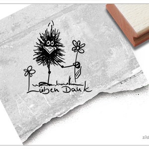 Sello AMOR GRACIAS con cuervo - sello de texto para tus agradecimientos, tarjetas, cartas, etiquetas, etiquetas de regalo, regalos, manualidades, decoración