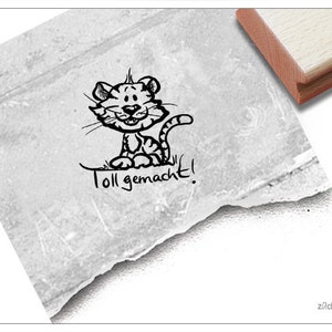 Stempel Toll gemacht! Lehrerstempel mit Tiger - Stempel für Lehrer - Lob zur Motivation, Belohnung, Belobigung, Schule, Geschenk für Kinder