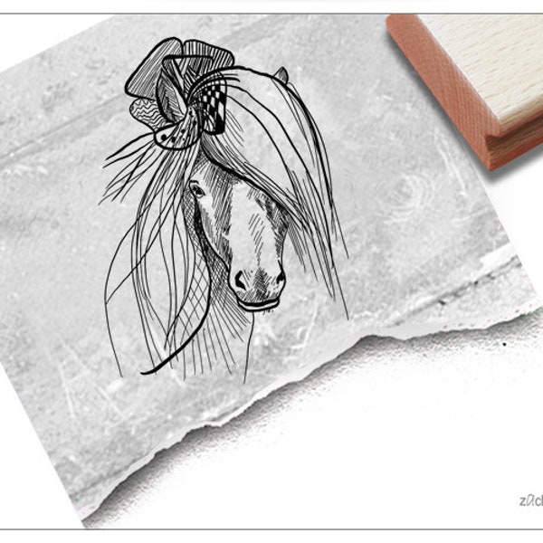 Stempel Tierstempel Pony Pferd - Motivstempel, Karten, Scrapbook, Basteln, Kunst, Deko, Geburtstag, Geschenk für Kinder, Reiten, Reiterhof