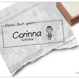 Timbro individuale Ex Libris GIRL, personalizzato con nome, timbro in legno o timbro automatico, regalo per bambini, iscrizione scolastica