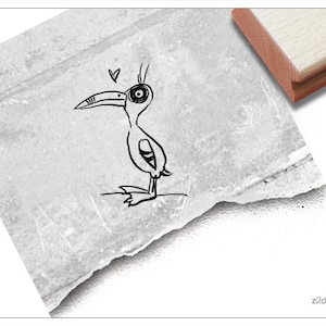 Stempel Tierstempel Vogel Kakadu Karl - Kinderstempel für Kita, Kinderzimmer und Schule, Basteln und Deko, Geschenk für Kinder, Scrapbook
