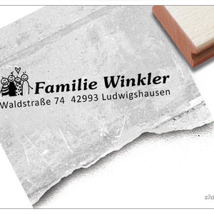 Timbro per indirizzo personalizzato FAMIGLIA II - timbro per indirizzo, timbro per negozio, timbro in legno o timbro automatico personalizzato, regalo