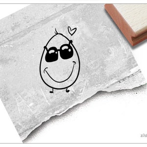 Stempel Osterei mit Brille - Lustiger Motivstempel zu Ostern, für Osterkarten u. Geschenkanhänger, Osterdeko, Scrapbook, Geschenk für Kinder