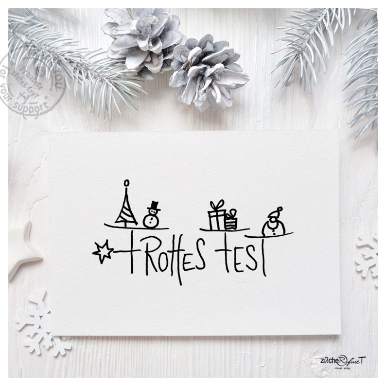 Stamp Christmas stamp HAPPY FESTIVAL with drawing text stamp / writing stamp for Christmas, cards, gift tags, gift, decoration image 3