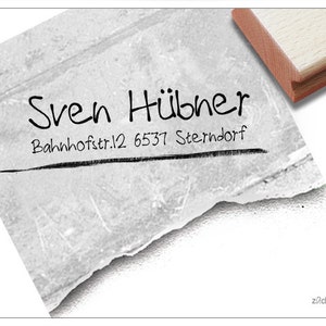 Sello de dirección personalizado PURE LINE I - sello de dirección, sello familiar, sello de madera o sello automático individualizado, regalo