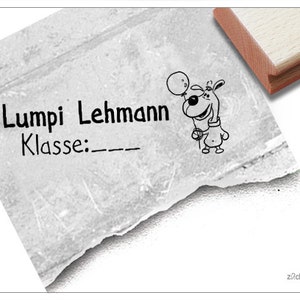 Timbro personalizzato con nome cane - timbro personalizzato con nome, classe e animale, timbro in legno o timbro automatico, regalo per bambini
