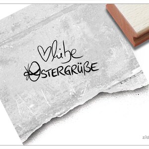 Timbro Love Easter Greetings - Piccolo timbro pasquale, timbro di testo per Pasqua, per cartoline pasquali e etichette regalo, artigianato, decorazioni pasquali, album di ritagli