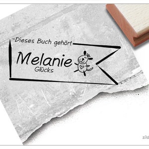 Timbro individuale per libri Ex Libris CANE come banner, personalizzabile con nome, timbro in legno o timbro automatico, regalo per bambini
