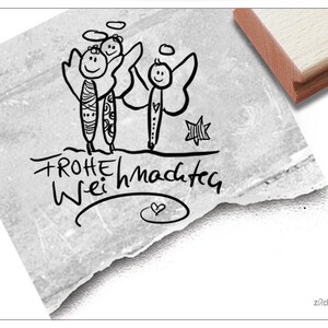 Stempel Weihnachtsstempel FROHE WEIHNACHTEN mit Engeln - Textstempel / Schriftstempel Weihnachten, Karten, Geschenkanhänger, Geschenk, Deko