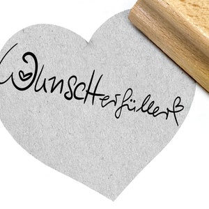 Stempel WISH FULLER met hart - voor vouchers en flesboodschap, voucherkaart, wenskaart tekststempel lettertypestempel zAcheR-fineT