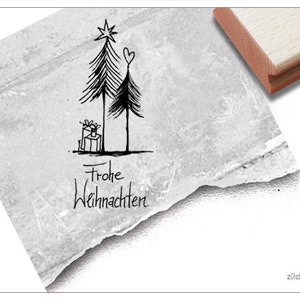 Stempel Weihnachtsstempel FROHE WEIHNACHTEN, Geschenke unterm Tannenbaum - Textstempel, Karten, Geschenkanhänger, Geschenk, Weihnachtsdeko