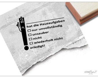 Stempel Lehrerstempel Schulstempel - Hausaufgaben!