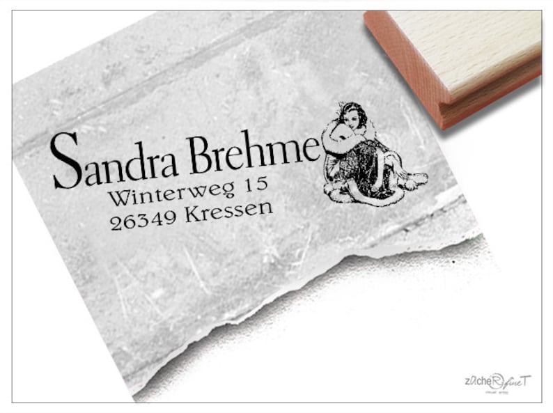 Adressstempel personalisiert DREAMING NOSTALGIE Adress Stempel, Shopstempel, Holzstempel o. Automatikstempel individualisiert, Geschenk Bild 1