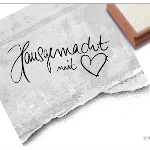 Stempel HAUSGEMACHT mit Herz in Handschrift - Textstempel für Karten, Geschenkanhänger, Etiketten selbst gemacht, Geschenke, kochen & backen