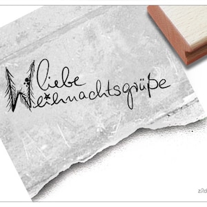 Timbro Timbro natalizio Love Christmas Greetings - timbri con testo per Natale, posta natalizia, etichette regalo, decorazioni natalizie e decorazioni per la tavola