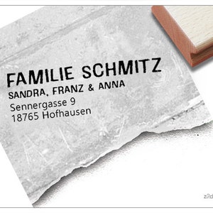 Timbro indirizzo personalizzato SCHLICHT II - timbro indirizzo, timbro famiglia, timbro in legno o timbro automatico personalizzato, regalo