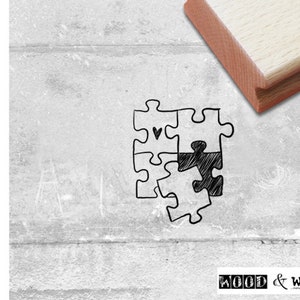Stempel Motivstempel PUZZLETEILE - Bildstempel für Liebe und Freundschaft, Valentinstag, Hochzeit, Karten, Einladung, Tischdeko, Scrapbook