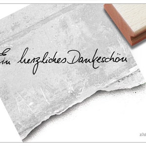 Stempel Ein herzliches Dankeschön in Handschrift Textstempel für Karten und Briefe, Geschenkanhänger, Danksagung, Geschenk, Basteln, Deko image 1