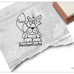 Stempel Lehrerstempel mit Tier, Rechenfuchs - Stempel für Lehrer, Mathe, Lob zur Motivation der Kinder, Belohnung, Belobigung, Schulstempel