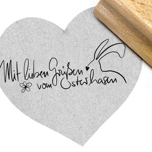 STEMPEL Osterstempel - mit lieben Grüßen vom Osterhasen - Motivstempel für Oster-Karten und Geschenkanhänger Textstempel von zAcheR-fineT