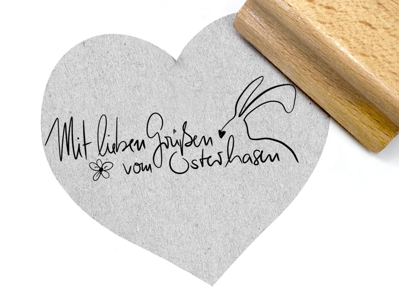STEMPEL Osterstempel - mit lieben Grüßen vom Osterhasen - Motivstempel für Oster-Karten und Geschenkanhänger Textstempel von zAcheR-fineT