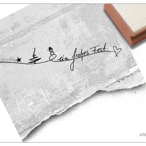 Stempel Weihnachststempel EIN FROHES FEST Handschrift Schriftstempel zu Weihnachten, für Karten, Geschenkanhänger, Geschenk, Weihnachtsdeko Bild 1